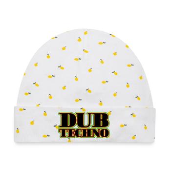 Dub Techno Neon Retro - Baby Premium Organic Mütze - Weiß/Zitronengelb - Vorne