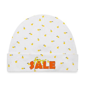 FOR SALE - Baby Premium Organic Mütze - Weiß/Zitronengelb - Vorne