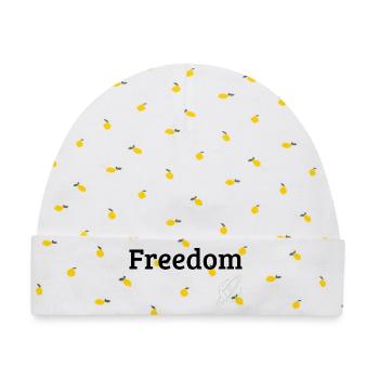 Freedom - Baby Premium Organic Mütze - Weiß/Zitronengelb - Vorne