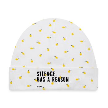 silence.  Has a reason. - Baby Premium Organic Mütze - Weiß/Zitronengelb - Vorne