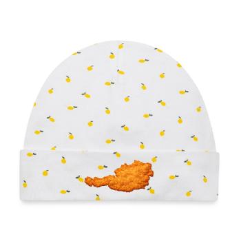 Schnitzel Österreich Kult & Leibspeise - Baby Premium Organic Mütze - Weiß/Zitronengelb - Vorne