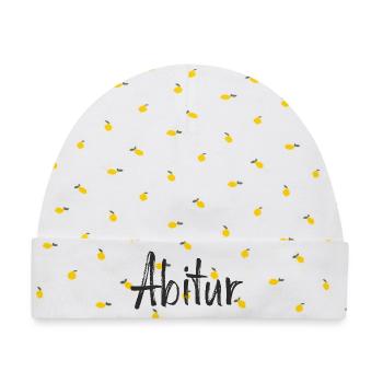 Abitur Textdesign - Baby Premium Organic Mütze - Weiß/Zitronengelb - Vorne