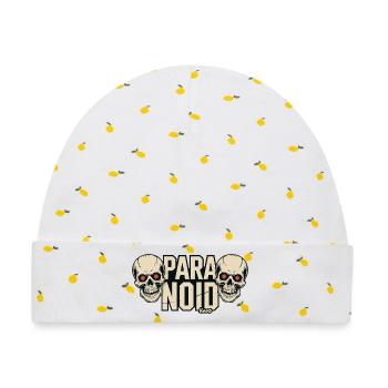 Paranoid Totenkopf Schädel Duo - Baby Premium Organic Mütze - Weiß/Zitronengelb - Vorne