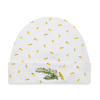 Vogel im Olivenzweig - Baby Premium Organic Mütze - Weiß/Zitronengelb - Vorne