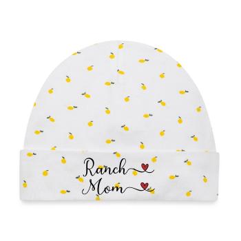 Ranch Mom - Baby Premium Organic Mütze - Weiß/Zitronengelb - Vorne