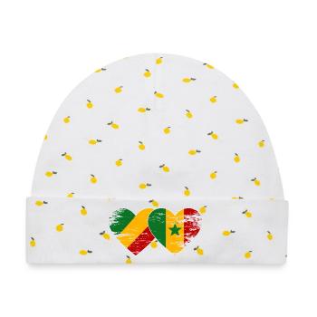 Kongo Senegal Flagge used - Baby Premium Organic Mütze - Weiß/Zitronengelb - Vorne