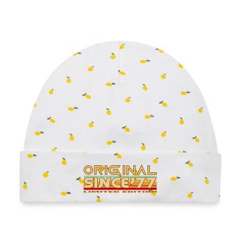 Original seit '77 Retro Stripe Edition - Baby Premium Organic Mütze - Weiß/Zitronengelb - Vorne