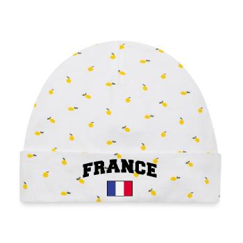 Frankreich Fan - Baby Premium Organic Mütze - Weiß/Zitronengelb - Vorne