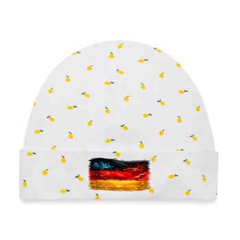 Tech-Circuit Neon Nebel Deutschland flagge - Baby Premium Organic Mütze - Weiß/Zitronengelb - Vorne