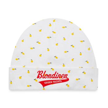 Blondinen Gegen Rechts (Blondine / Blond / Red) - Baby Premium Organic Mütze - Weiß/Zitronengelb - Vorne