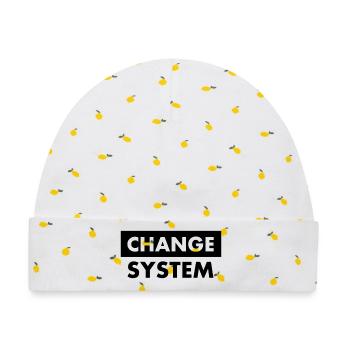 Change system - Baby Premium Organic Mütze - Weiß/Zitronengelb - Vorne