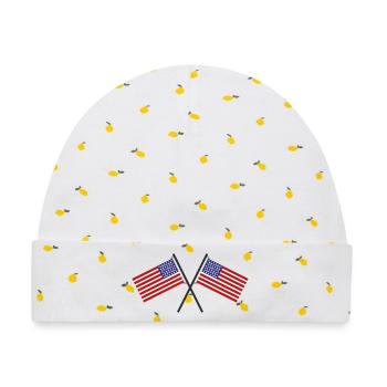 Flagge der Vereinigten Staaten - Baby Premium Organic Mütze - Weiß/Zitronengelb - Vorne