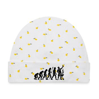 Nachtgrill Silhouette - Baby Premium Organic Mütze - Weiß/Zitronengelb - Vorne