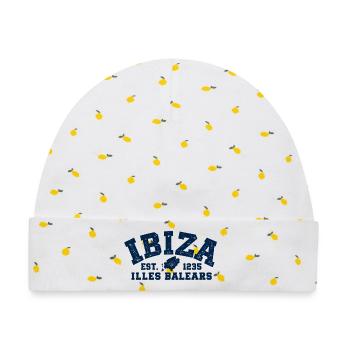 Ibiza - Illes Balears - Spanien - Espana - Spain - Baby Premium Organic Mütze - Weiß/Zitronengelb - Vorne