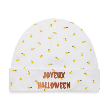 HALLOWEEN. KÜRBIS. KÜRBIS-HALLOWEEN. - Baby Premium Organic Mütze - Weiß/Zitronengelb - Vorne