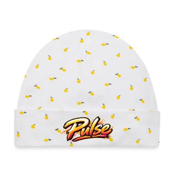 Pulse Graffiti Farbexplosion - Baby Premium Organic Mütze - Weiß/Zitronengelb - Vorne