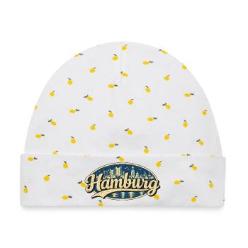 Hamburg Vintage Stadtmotiv - Baby Premium Organic Mütze - Weiß/Zitronengelb - Vorne