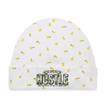Hustle-Banknoten-Mosaik - Baby Premium Organic Mütze - Weiß/Zitronengelb - Vorne