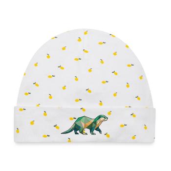 Walking Poly Otter - Baby Premium Organic Mütze - Weiß/Zitronengelb - Vorne
