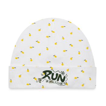 Run Club Retro Running - Baby Premium Organic Mütze - Weiß/Zitronengelb - Vorne