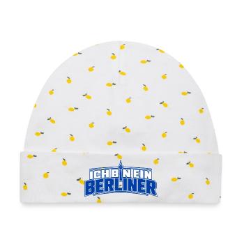 Ich bin Berliner Skyline - Baby Premium Organic Mütze - Weiß/Zitronengelb - Vorne