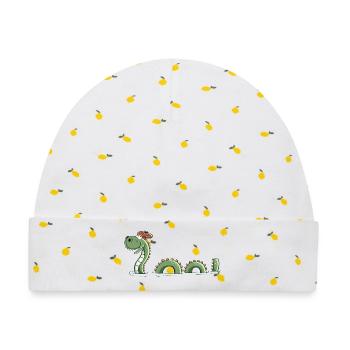 Nessie Seeungeheuer In Schottland - Comic - Fun - Baby Premium Organic Mütze - Weiß/Zitronengelb - Vorne