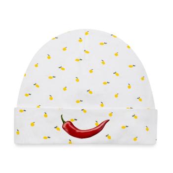 Red Chili Pepper Design T-Shirt Geschenk-Idee Cool - Baby Premium Organic Mütze - Weiß/Zitronengelb - Vorne