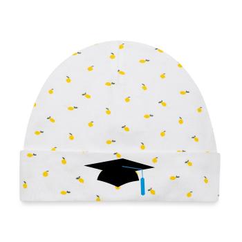 graduation - Baby Premium Organic Mütze - Weiß/Zitronengelb - Vorne