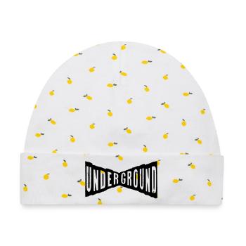 underground gangster like a boss krass cool - Baby Premium Organic Mütze - Weiß/Zitronengelb - Vorne