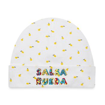 Rueda Salsa Tanz Musik positiver Schriftzug - Baby Premium Organic Mütze - Weiß/Zitronengelb - Vorne