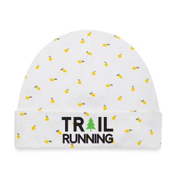Trail Running - Baby Premium Organic Mütze - Weiß/Zitronengelb - Vorne