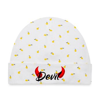 Ich bin ein Teufel - Devil - Baby Premium Organic Mütze - Weiß/Zitronengelb - Vorne
