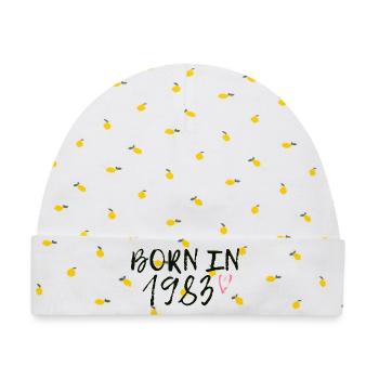 Geboren 1983 im Retro-Stil - Baby Premium Organic Mütze - Weiß/Zitronengelb - Vorne
