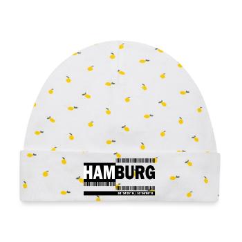 HAMBURG - Barcode - Baby Premium Organic Mütze - Weiß/Zitronengelb - Vorne