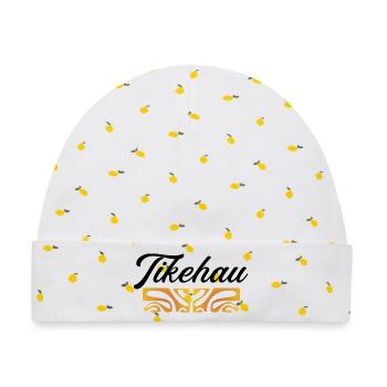 TIKEHAU - Baby Premium Organic Mütze - Weiß/Zitronengelb - Vorne