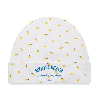 Myrtle Beach South Carolina Retro-Design - Baby Premium Organic Mütze - Weiß/Zitronengelb - Vorne
