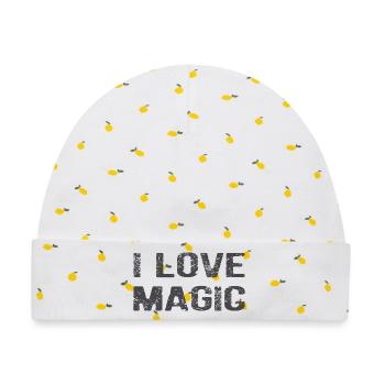 I Love Magic: Die Kunst der bewussten Kreation - Baby Premium Organic Mütze - Weiß/Zitronengelb - Vorne