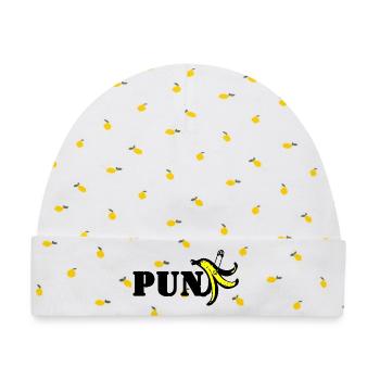 Punk Banane The Monkey Dance - Baby Premium Organic Mütze - Weiß/Zitronengelb - Vorne