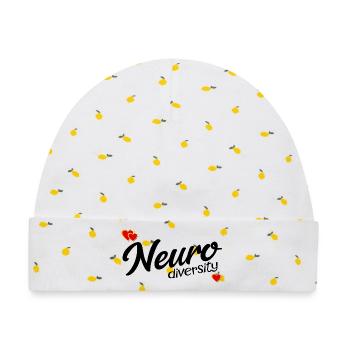 Inklusion Neurodiversität Herz - Baby Premium Organic Mütze - Weiß/Zitronengelb - Vorne
