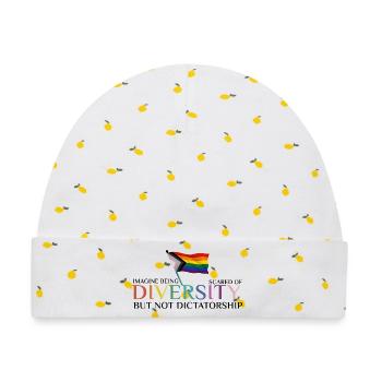 Bunte Pride Flag Vielfalt Motiv - Baby Premium Organic Mütze - Weiß/Zitronengelb - Vorne