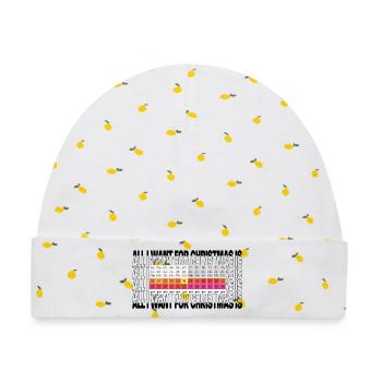 All I Want for Christmas is Wind - Kite / Surf  - Baby Premium Organic Mütze - Weiß/Zitronengelb - Vorne