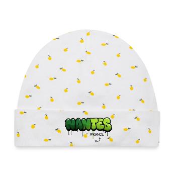Nantes Graffiti Kunst Design - Baby Premium Organic Mütze - Weiß/Zitronengelb - Vorne