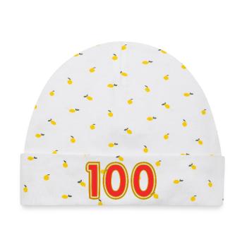100. 100 JAHRE. 100-JÄHRIGES JUBILÄUM. GEBURTSTAG 100 - Baby Premium Organic Mütze - Weiß/Zitronengelb - Vorne