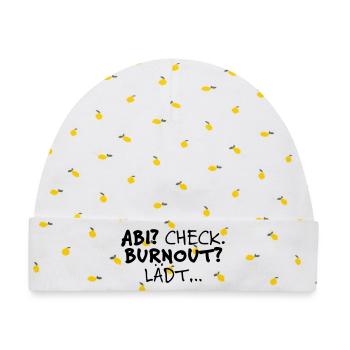 Abitur? Check - Baby Premium Organic Mütze - Weiß/Zitronengelb - Vorne