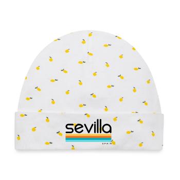 Sevilla - Spain - Spanien - Espana - Baby Premium Organic Mütze - Weiß/Zitronengelb - Vorne