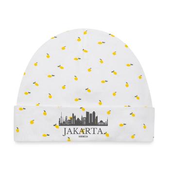 Jakarta Indonesien, Jakarta Skyline - Baby Premium Organic Mütze - Weiß/Zitronengelb - Vorne