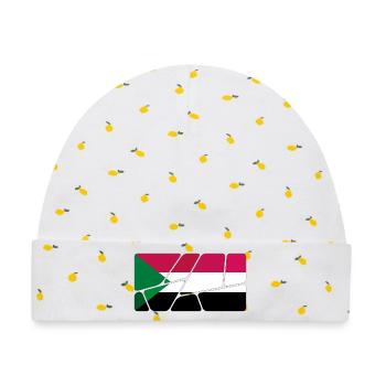 Sudan als Flagge - Baby Premium Organic Mütze - Weiß/Zitronengelb - Vorne
