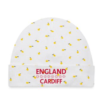 England Cardiff Fußballwappen - Baby Premium Organic Mütze - Weiß/Zitronengelb - Vorne