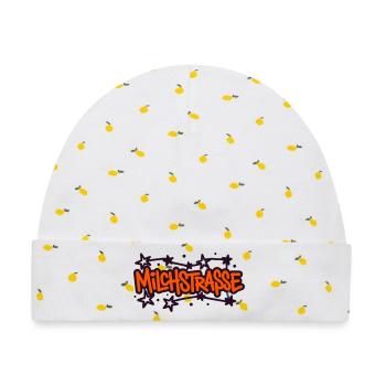 Milchstrasse Graffiti Logo - Baby Premium Organic Mütze - Weiß/Zitronengelb - Vorne