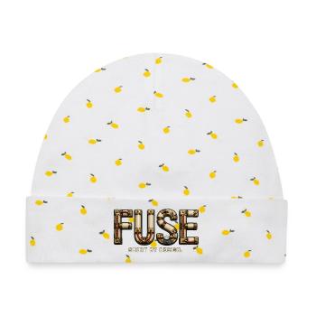 FUSE – Abkürzung von Design | Elektrisches Wortspiel - Baby Premium Organic Mütze - Weiß/Zitronengelb - Vorne